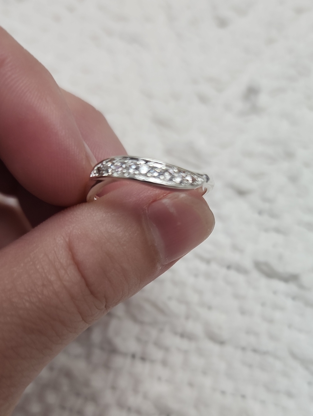 925 Sterling Silver Plated Crystal Diamond Rings For Women Fashion Elegant